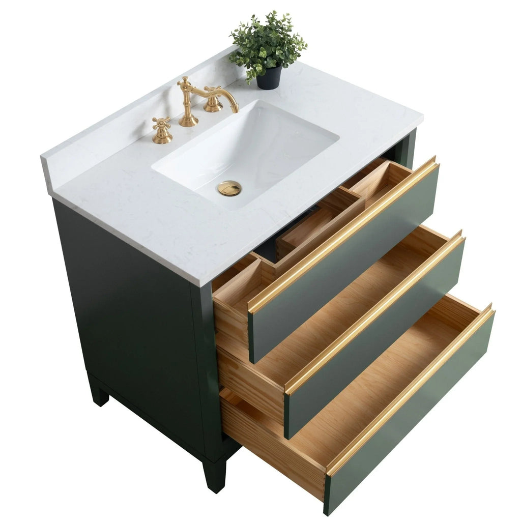 Meuble-lavabo Vanity Art avec évier en céramique et dessus en marbre reconstitué