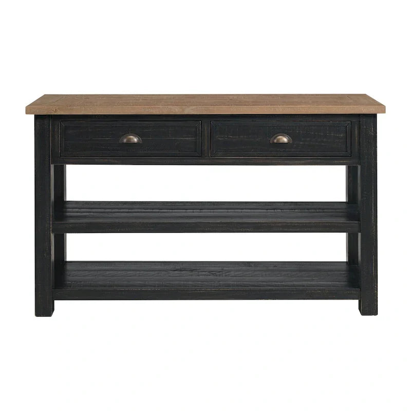 The Gray Barn Downington Table console de canapé à 2 tiroirs en bois massif