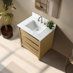 Meuble-lavabo Vanity Art avec évier en céramique et dessus en marbre reconstitué