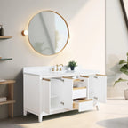 Meuble-lavabo Vanity Art avec évier en céramique et dessus en marbre reconstitué