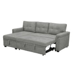 Divano componibile convertibile reversibile con letto estraibile, chaise longue con contenitore nascosto e gambe durevoli