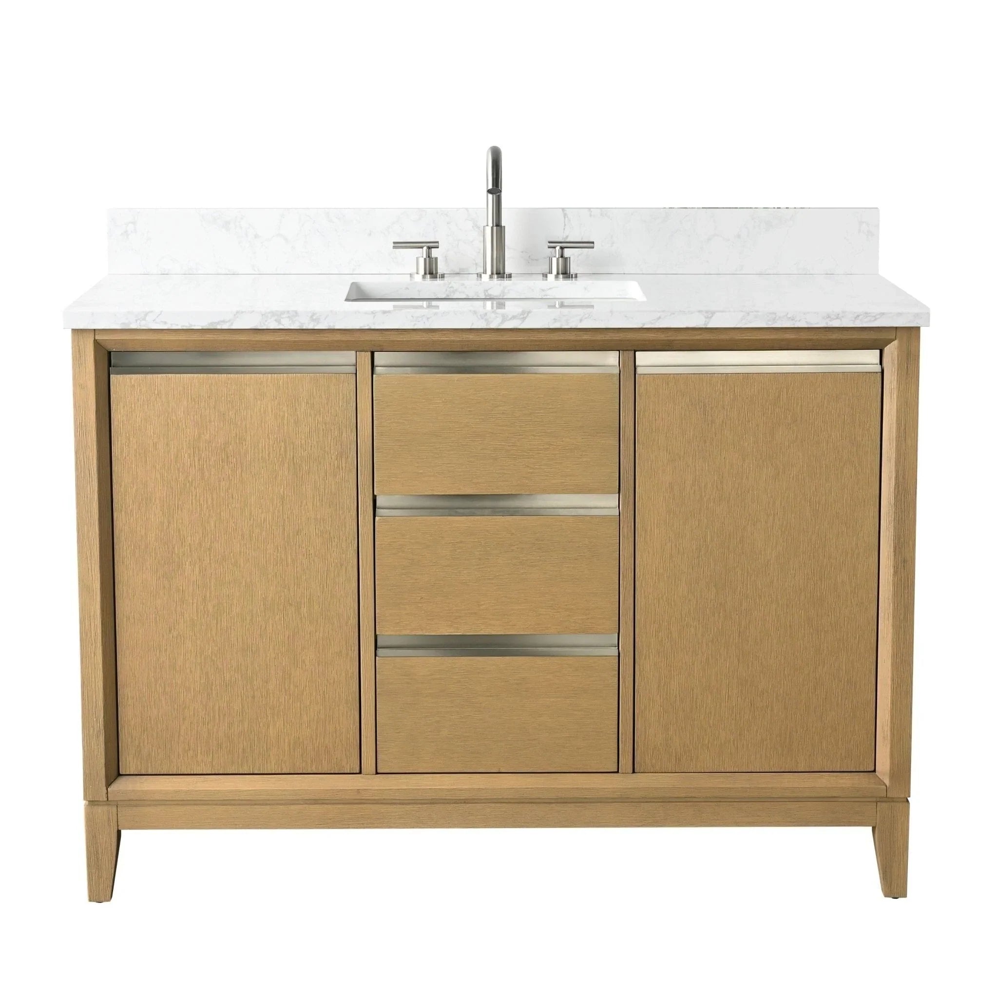 Meuble-lavabo Vanity Art avec évier en céramique et dessus en marbre reconstitué