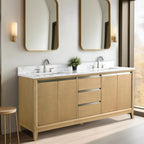 Meuble-lavabo Vanity Art avec évier en céramique et dessus en marbre reconstitué