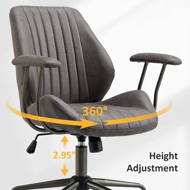 Chaise de bureau ergonomique en suède avec support lombaire