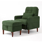 Fauteuil de salon moderne UIXE avec pouf de rangement et dossier réglable