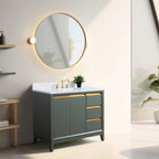 Meuble-lavabo Vanity Art avec évier en céramique et dessus en marbre reconstitué