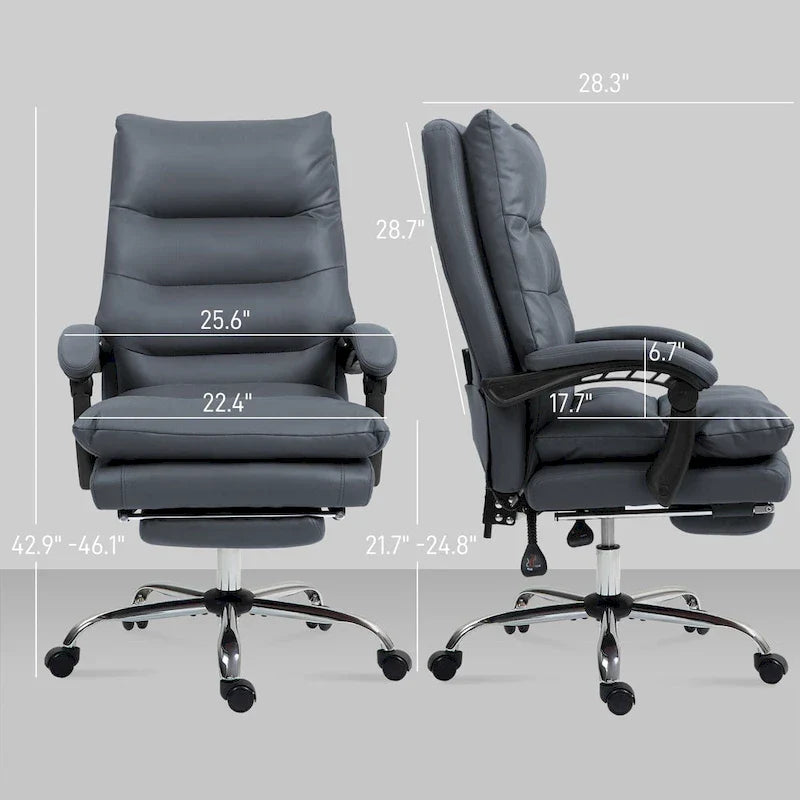 Fauteuil de bureau massant, chauffant et inclinable en microfibre Vinsetto avec vibrations