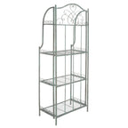 SAFAVIEH Bryn Scaffale da panettiere da esterno a 4 ripiani in ferro battuto vittoriano - 25 pollici L x 15 pollici P x 63 pollici H - 25 L x 15 P x 63 H