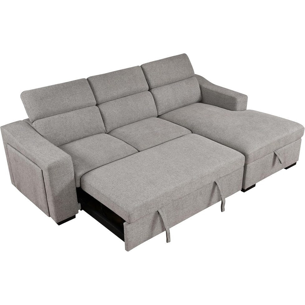Canapé d'angle convertible Roomfitters 103 avec méridienne de rangement, appuis-tête réglables, canapé-lit en L