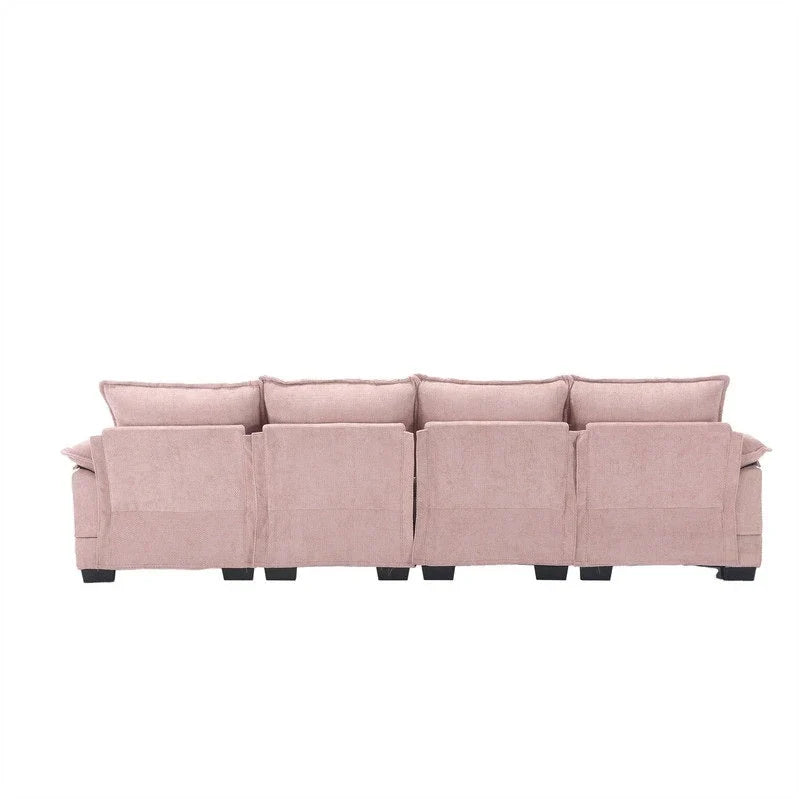 Canapé modulable Cloud pour salon, canapé d'angle moderne en chenille/boucle, canapé convertible modulable confortable avec double méridienne