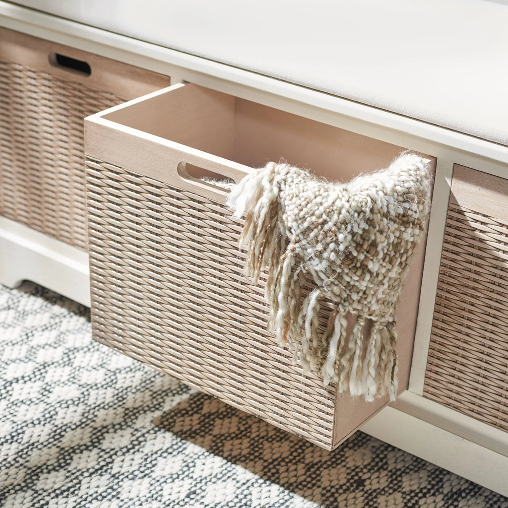 Banc de rangement SAFAVIEH Fiorello 3 tiroirs avec coussin - 47,3 L x 15 P x 19 H - 47Lx15Px19H