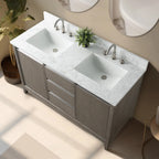 Meuble-lavabo Vanity Art avec évier en céramique et dessus en marbre reconstitué