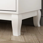 Commode double Timechee 6 tiroirs 47,2 po de largeur, pieds en bois massif, fini laqué