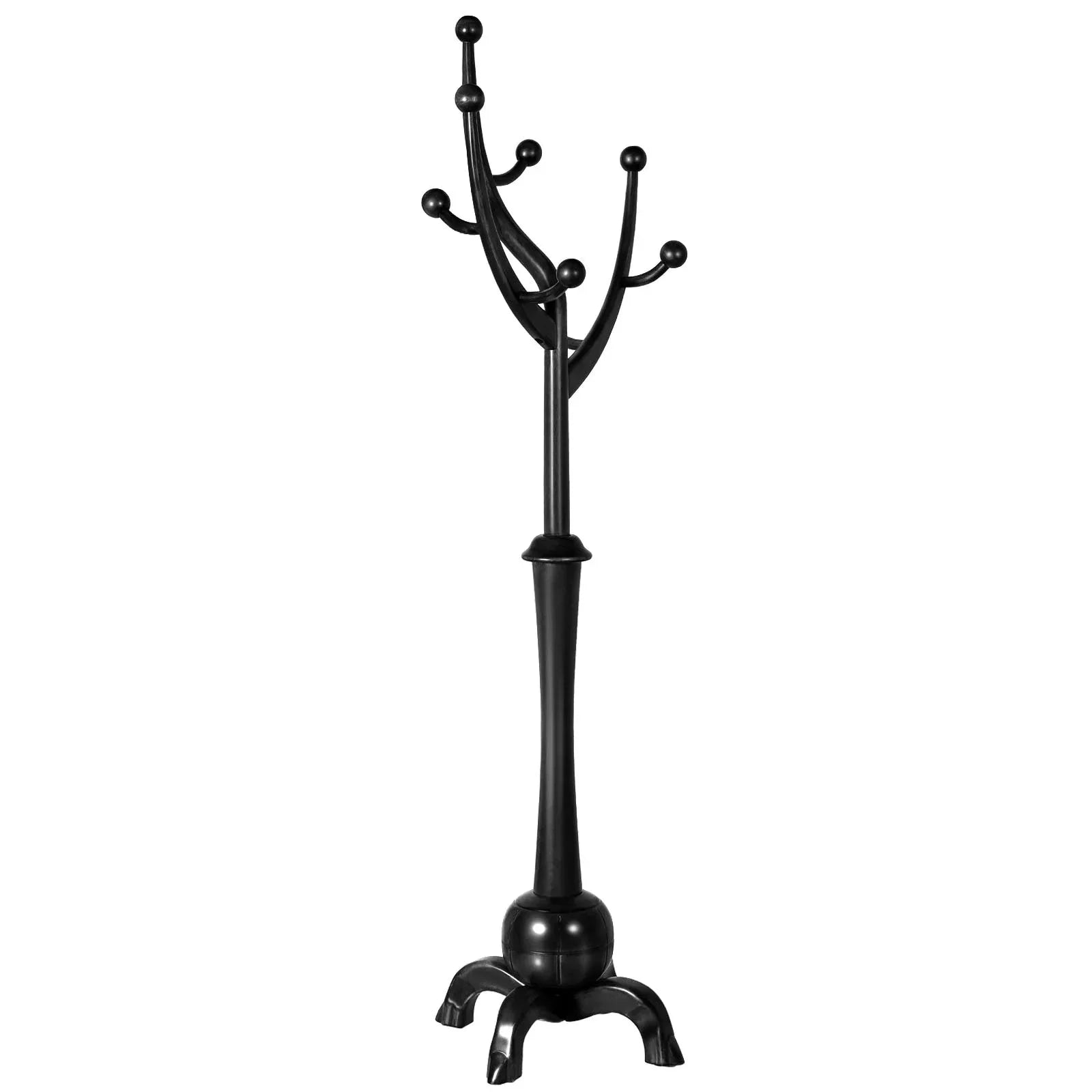 Porte-manteau sur pied en bois d'hévéa à motif de branches d'arbre avec 8 crochets - 24,5 l x 70,87 h