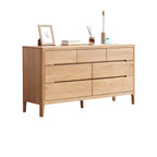 Commode double traditionnelle en bois de chêne naturel pour chambre à coucher
