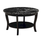 Table basse ronde avec étagère