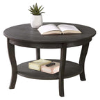 Table basse ronde avec étagère