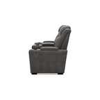 Signature Design by Ashley HyllMont – Causeuse inclinable électrique grise avec console – 71,75 po L x 39 po P x 44 po H