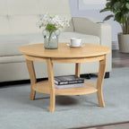 Table basse ronde avec étagère
