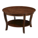 Table basse ronde avec étagère