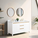 Meuble-lavabo Vanity Art avec évier en céramique et dessus en marbre reconstitué