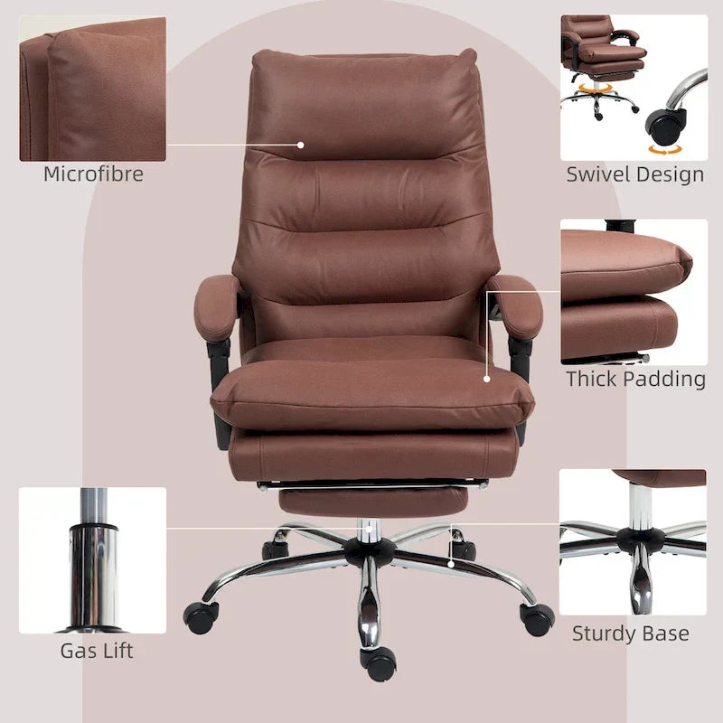 Fauteuil de bureau massant, chauffant et inclinable en microfibre Vinsetto avec vibrations